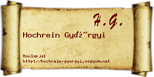 Hochrein Györgyi névjegykártya